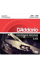 D'Addario Fretted EJ55 Loop End 5-string Gauge 10-23