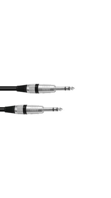 OMNITRONIC Jack Cable 6.3 stereo 3m bk ROAD