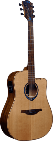 Lâg Guitars THV10DCE LB Hyvibe, cutaway, satin, softcase