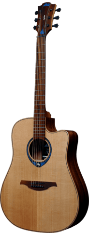 Lâg Guitars THV10DCE LB Hyvibe, cutaway, satin, softcase