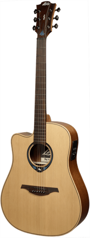 Lâg Guitars TLHV10DCE LB HyVibe 10 Left-Handed Dreadnought Cutaway Electro