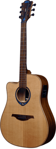 Lâg Guitars TLHV15DCE Lefty, Hyvibe, cutaway, satin