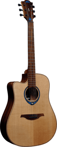 Lâg Guitars TLHV15DCE Lefty, Hyvibe, cutaway, satin